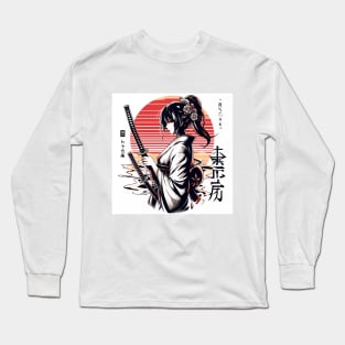 girl japanese culture katana Long Sleeve T-Shirt